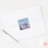 Ethereal Wildflower Landscape Gold Frame Peaceful  Vierkante Sticker (Envelop)
