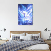 Ethereal Winged Unicorn of Light  | ManJiangHong F Canvas Afdruk (Insitu (Slaapkamer))