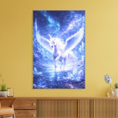 Ethereal Winged Unicorn of Light  | ManJiangHong F Canvas Afdruk (Insitu (Woonkamer))