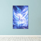 Ethereal Winged Unicorn of Light  | ManJiangHong F Canvas Afdruk (Insitu (Houten vloer))