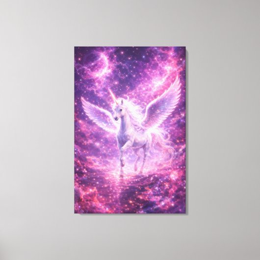 Ethereal Winged Unicorn of Light  | ManJiangHong F Canvas Afdruk (Voorkant)
