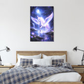Ethereal Winged Unicorn of Light  | ManJiangHong F Canvas Afdruk (Insitu (Slaapkamer))