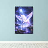 Ethereal Winged Unicorn of Light  | ManJiangHong F Canvas Afdruk (Insitu (Houten vloer))