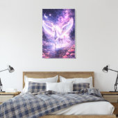 Ethereal Winged Unicorn of Light  | ManJiangHong F Canvas Afdruk (Insitu (Slaapkamer))