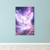 Ethereal Winged Unicorn of Light  | ManJiangHong F Canvas Afdruk (Insitu (Houten vloer))