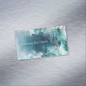 Ethereal Winter Teal Blue Ice Frost Gilded Frame Magnetisch Visitekaartje (Voorbeeld)