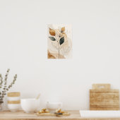 Ethereale aardetinten: moderne botanische lijnkuns poster (Keuken)