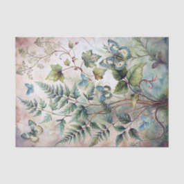 Ethereale Aquarel Botanische Varens & Vlinders Tissuepapier