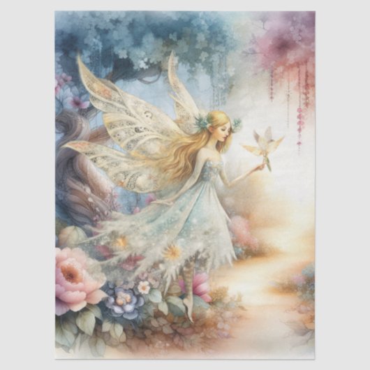 Ethereale Betoverde Hemelse Fee Decoupage Tissuepapier (Voorkant)
