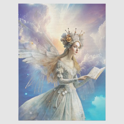 Ethereale Betoverde Hemelse Prinses Decoupage Tissuepapier (Voorkant)