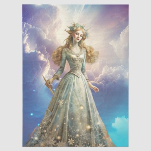Ethereale Betoverde Hemelse Prinses Decoupage Tissuepapier (Voorkant)