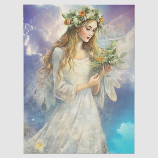 Ethereale Betoverde Hemelse Prinses Decoupage Tissuepapier (Voorkant)