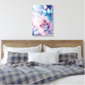 Ethereale Bladeren: Pastel Fluisterprint Canvas Afdruk (Insitu (Slaapkamer))