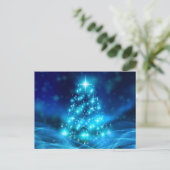 Ethereale Blauwe Kerstboom Briefkaart (Staand voorkant)