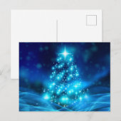 Ethereale Blauwe Kerstboom Briefkaart (Voorkant / Achterkant)
