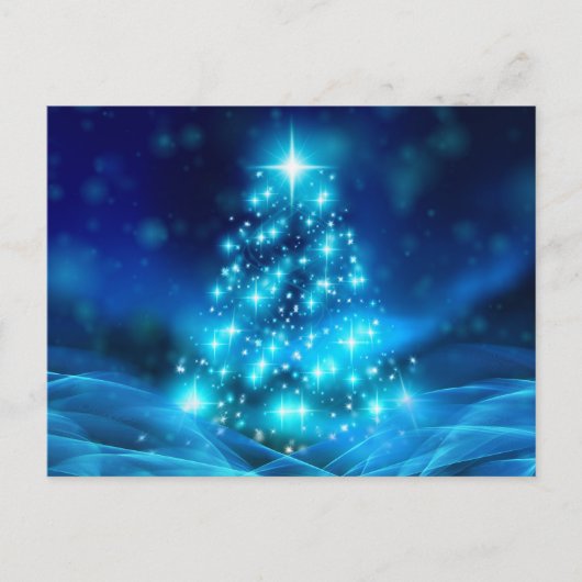Ethereale Blauwe Kerstboom Briefkaart (Voorkant)