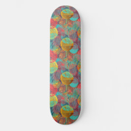 Ethereale Gouden Bloesems - Naadloze Bloemige Harm Persoonlijk Skateboard