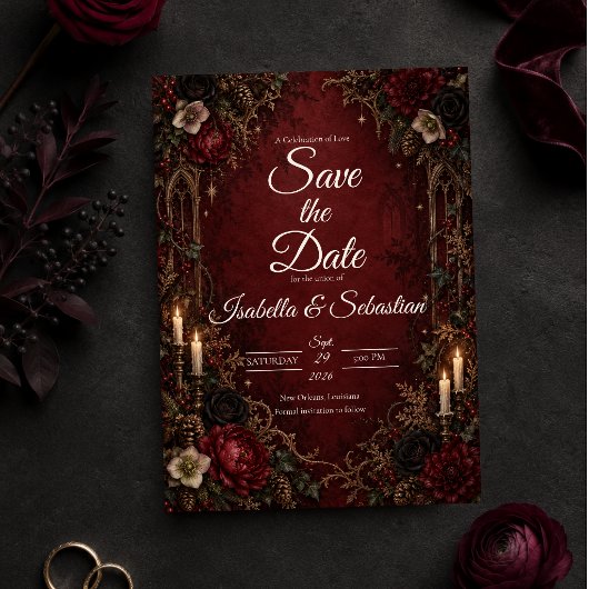 Ethereale Hemelse Gotische Bruiloft Save The Date