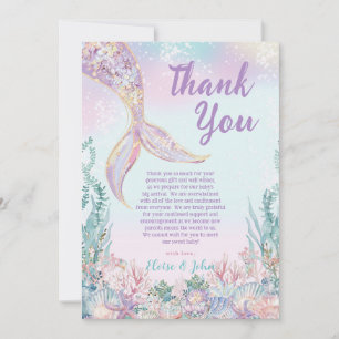 Ethereale Kleine Zeemeermin Meisje Baby Shower Bedankkaart