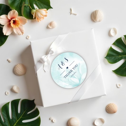 Ethereale Magnolia Bloem, Dank je Ronde Sticker