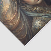 Ethereale Meisjesportret Decoupage Tissuepapier (Detail)