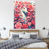 Ethereale Roze Eenhoorn Fantasy Kunst Canvas Afdruk (Insitu (Slaapkamer))
