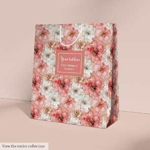 Ethereale roze en gouden cadeautas met eigen naam