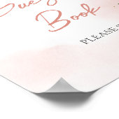Ethereale roze gouden bloem boho gast boek poster (Hoek)