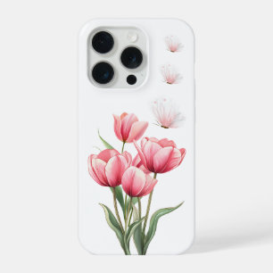 Ethereale Roze Tulpen en Vlinders Bloemstuk iPhone 15 Pro Case