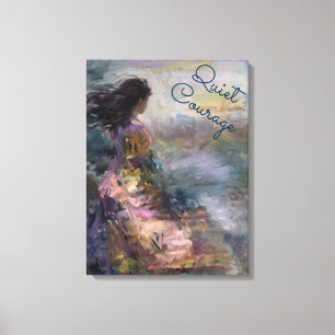 Ethereale Vrouw Inspirerende Pastel Impressionist Canvas Afdruk