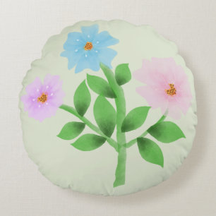 Ethereale waterverfboeket met wilde bloemen - Past Rond Kussen