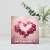 Ethereale Zachte Rozen Boeket Valentijn Feestdagenkaart (Staand voorkant)