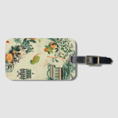 Ethereales Orangenmuster mit Zen-Tempeln Bagagelabel (Voorkant (horizontaal))