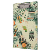 Ethereales Orangenmuster mit Zen-Tempeln Klembord (Links)