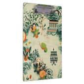 Ethereales Orangenmuster mit Zen-Tempeln Klembord (Rechts)