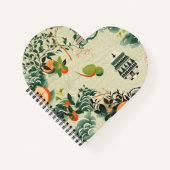 Ethereales Orangenmuster mit Zen-Tempeln Notitieboek (Voorkant)