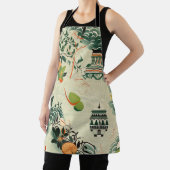 Ethereales Orangenmuster mit Zen-Tempeln Schort (Insitu)