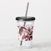 Ethereales Rosé-Palmenmuster Acryl Drinkbeker (Achterkant)