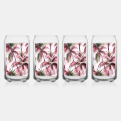 Ethereales Rosé-Palmenmuster Blikvorm Glas (Achterkant)