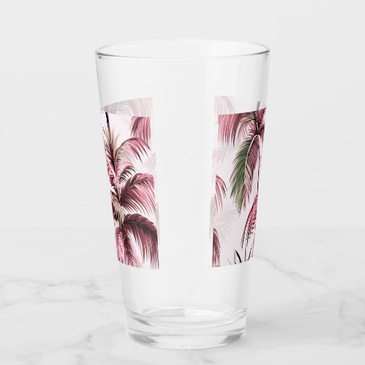 Ethereales Rosé-Palmenmuster Glas (Rechts)