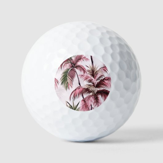 Ethereales Rosé-Palmenmuster Golfballen (Voorkant)