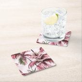 Ethereales Rosé-Palmenmuster Kartonnen Onderzetters (Insitu)