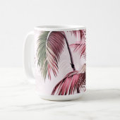 Ethereales Rosé-Palmenmuster Koffiemok (Voorkant links)