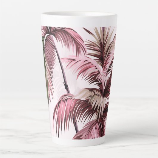 Ethereales Rosé-Palmenmuster Latte Mok (Voorkant)