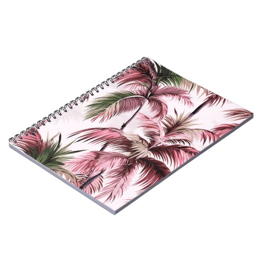 Ethereales Rosé-Palmenmuster Notitieboek (Linkerzijde)