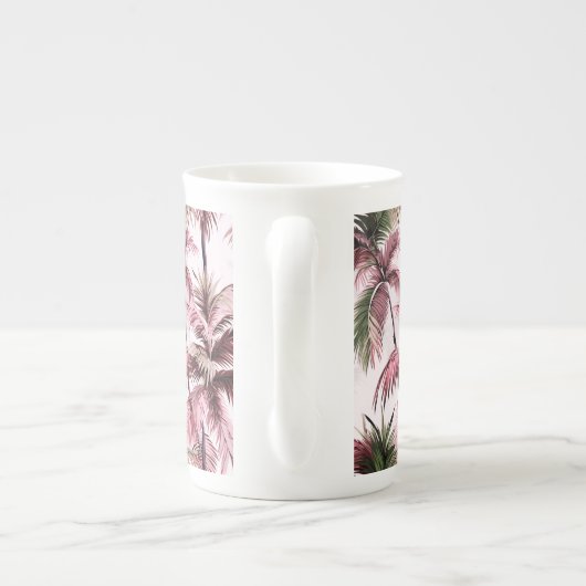 Ethereales Rosé-Palmenmuster Porselein Kop (Achterkant)