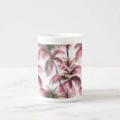 Ethereales Rosé-Palmenmuster Porselein Kop (Voorkant)