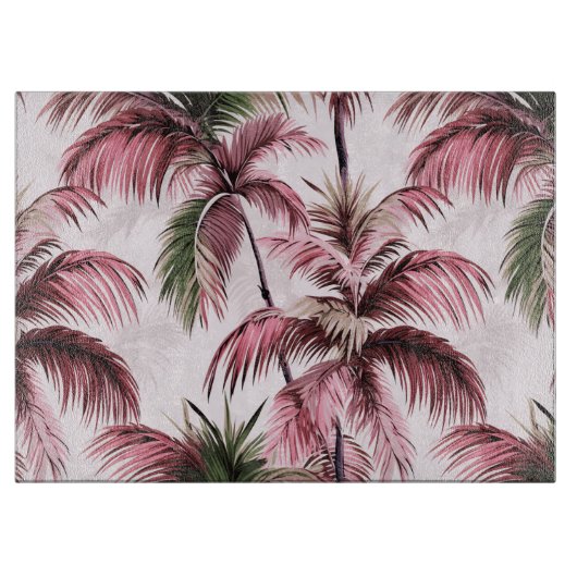 Ethereales Rosé-Palmenmuster Snijplank (Voorkant)