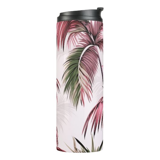 Ethereales Rosé-Palmenmuster Thermosbeker (Gedraaid links)