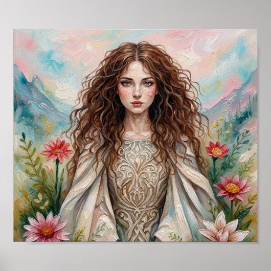EtherealWildFlowerPortret Poster (Voorkant)